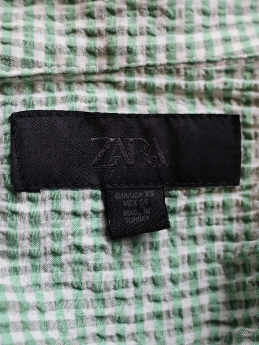 Zara green gingham